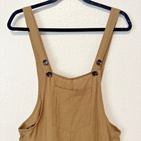 Lulus Overalls Brown Wide Leg Jumper Adjustable Shoulder Straps Women's XS Boho - Picture 2 of 10